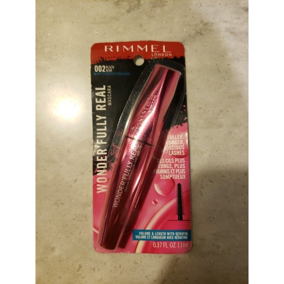 Rimmel Wonder'Fully Real Waterproof Liquid Mascara Smoothens & Defines 002 Black - Picture 1 of 2
